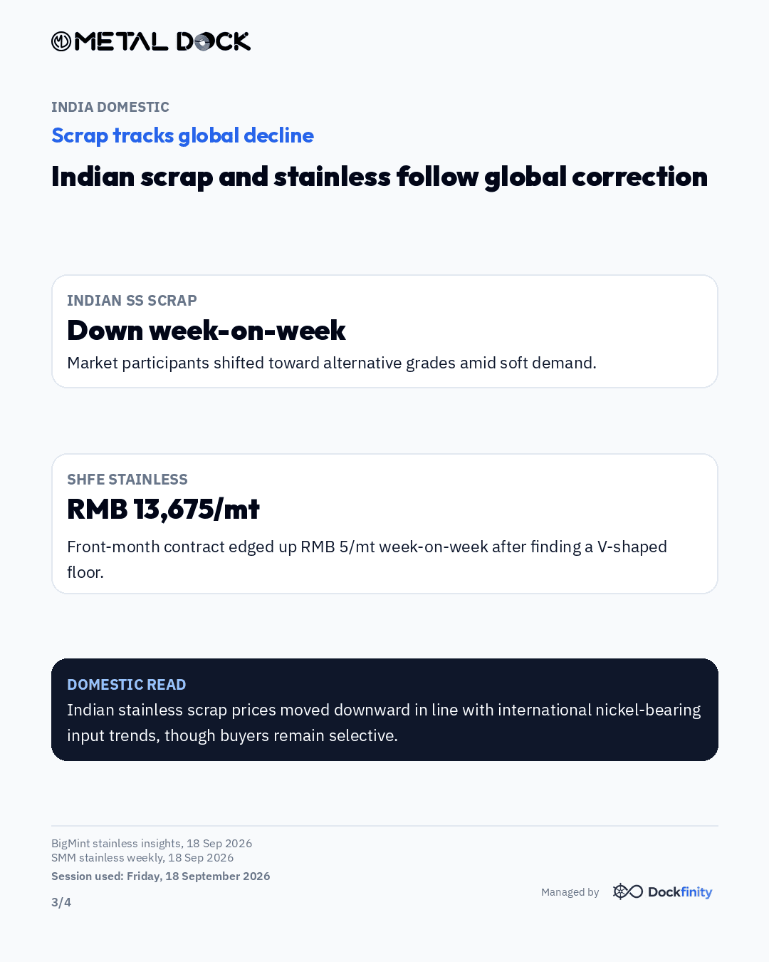 Nickel costs slide as stainless finds floor — card 3 of 4