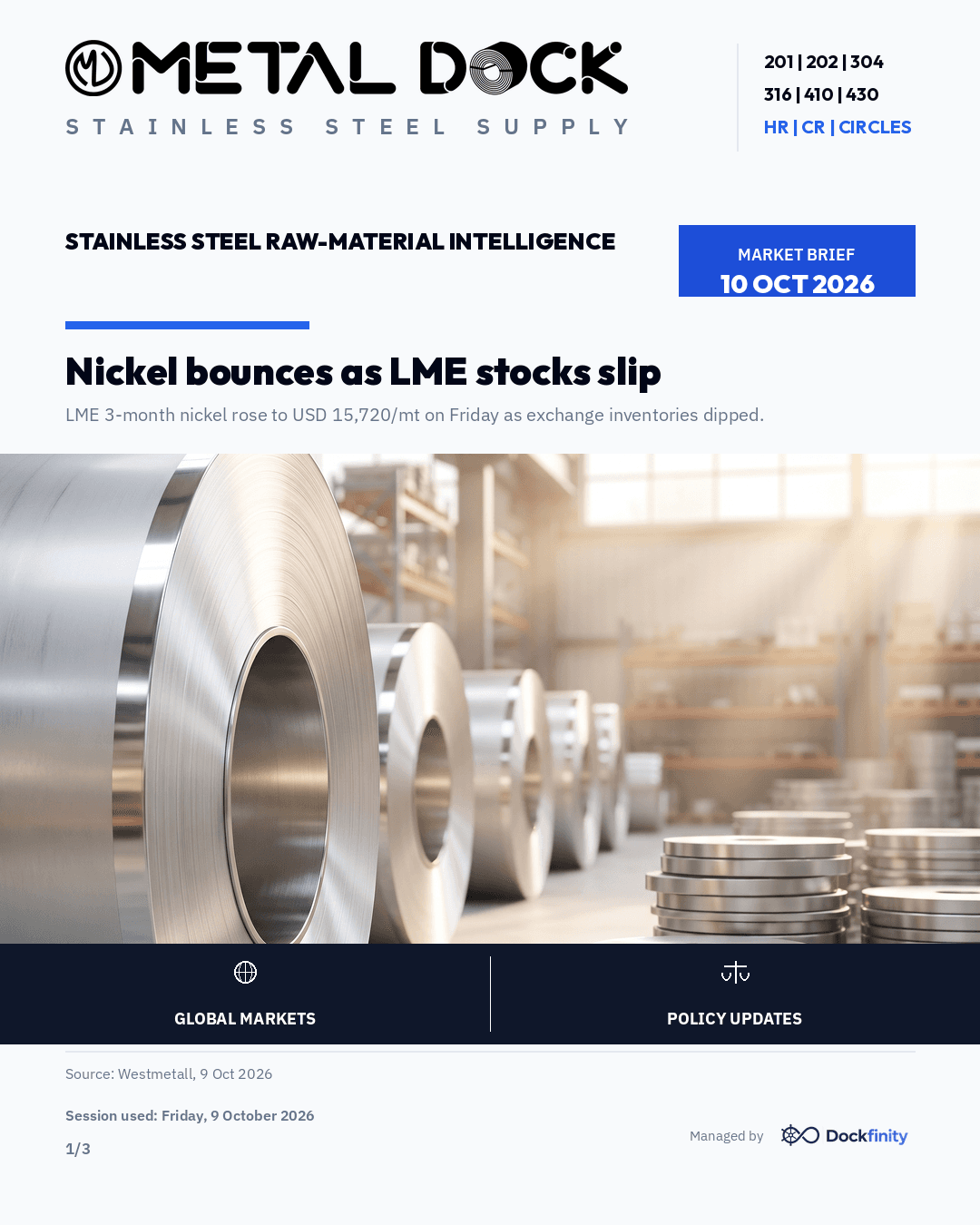 Nickel bounces as LME stocks slip — card 1 of 3
