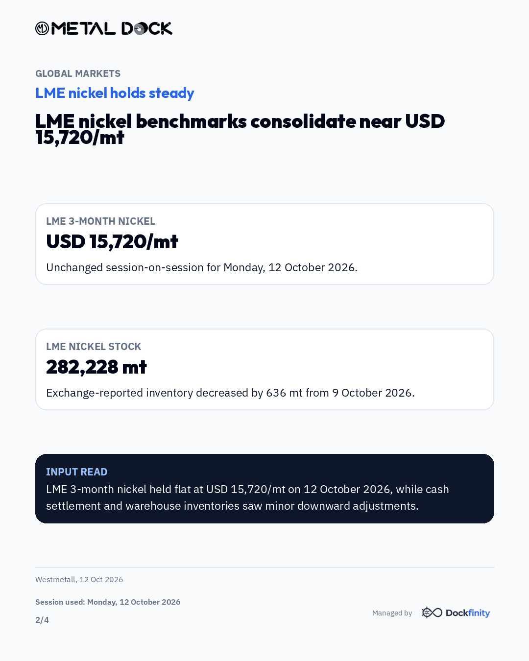 Nickel holds steady as Indian scrap firms — card 2 of 4