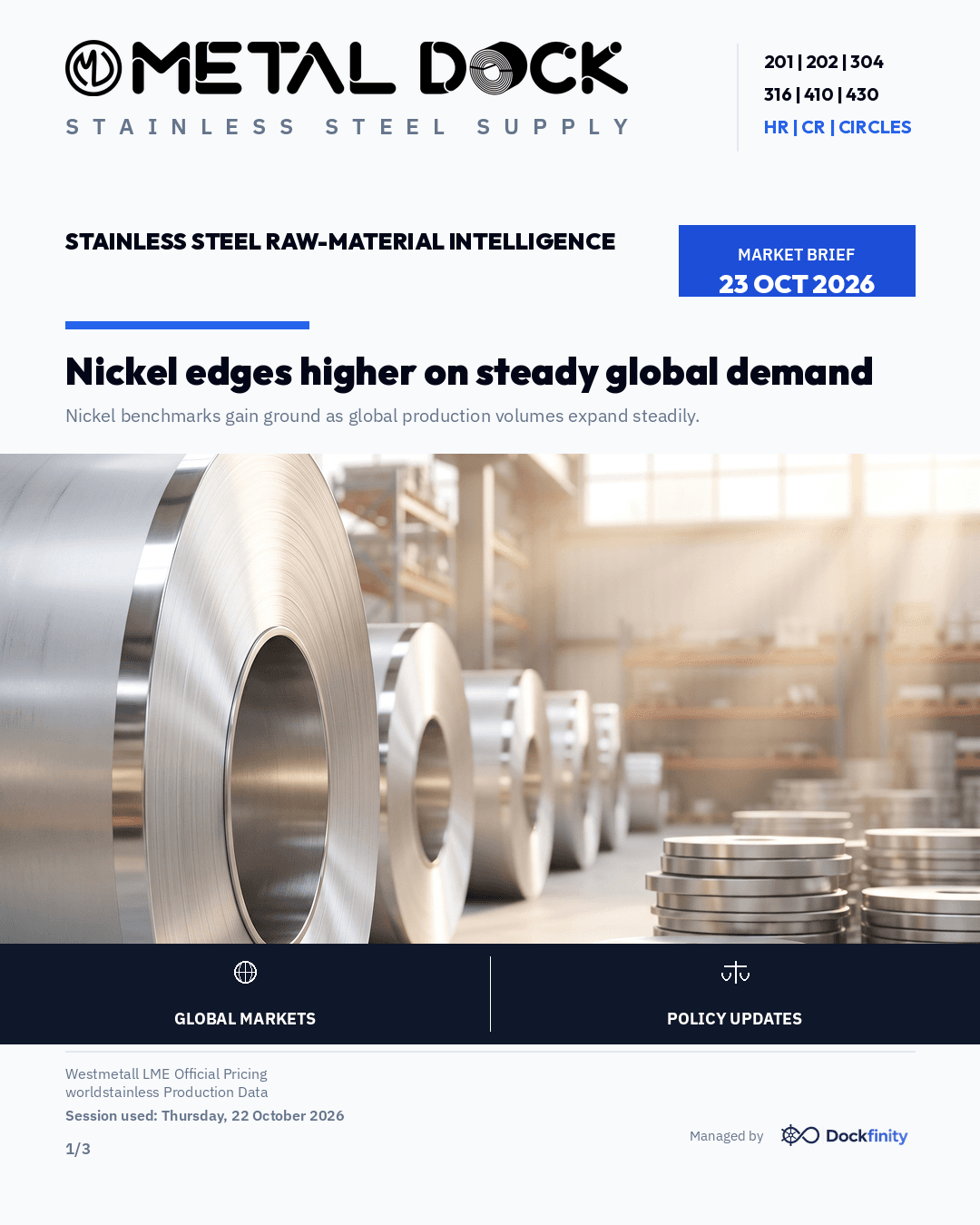 Nickel edges higher on steady global demand — card 1 of 3